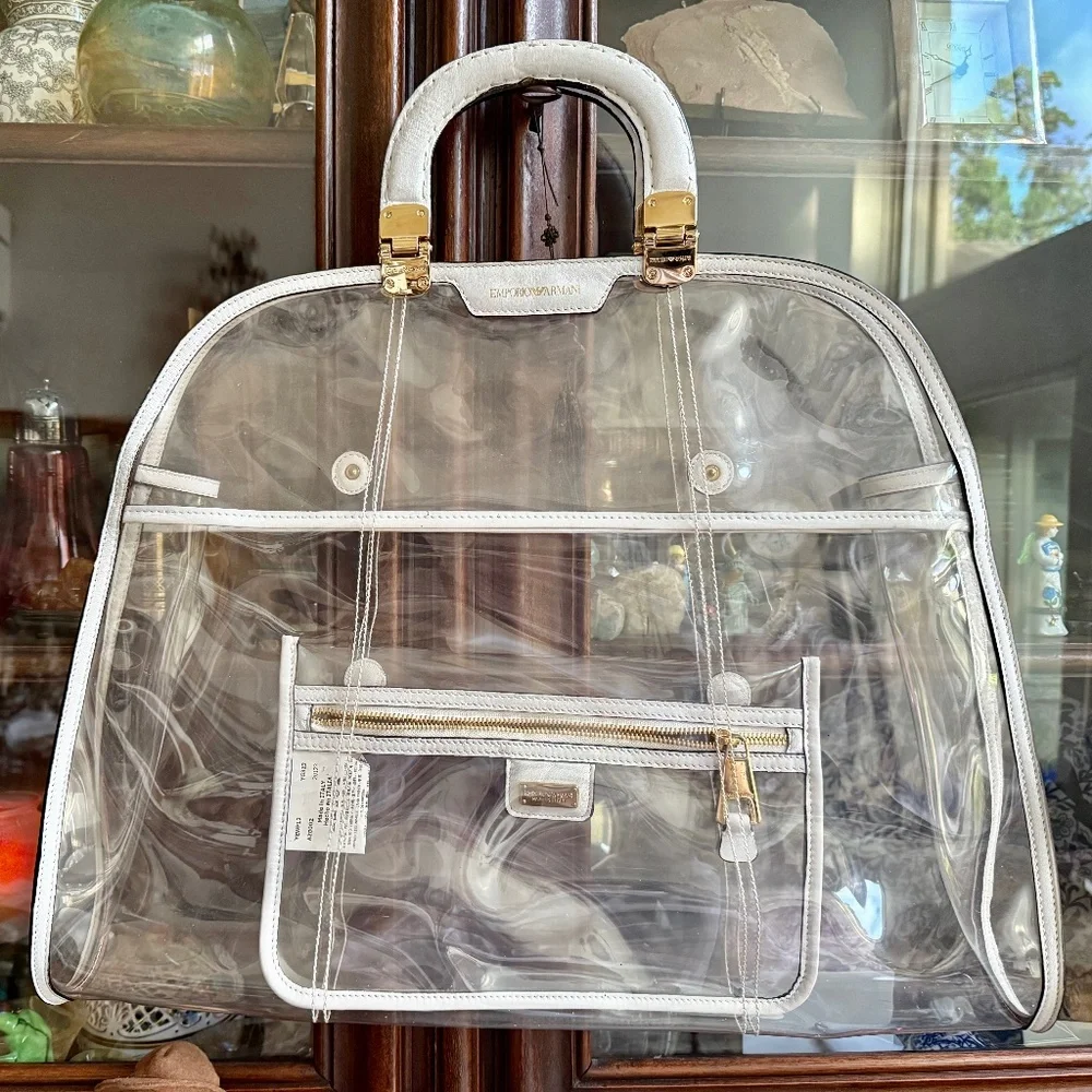 Giorgio Armani Clear and White Tote Bag - Picture 1 of 10